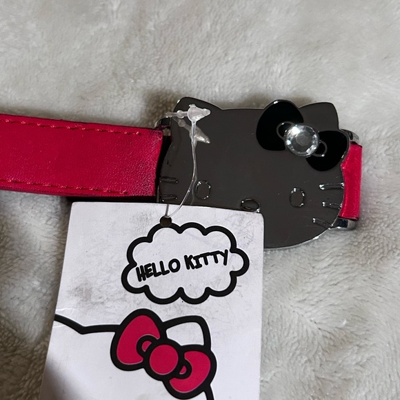 Hello Kitty 2012 NWT Pink Leather Silver Tone Bracelet 7.5 - Picture 3 of 8